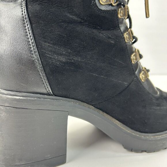 Shoedazzle Felixa Block Heel Hiker Bootie Size 8.5 Black Boots Rock Punk Grunge - Picture 8 of 16